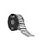 1.5" x 10yd. Black & White Striped with Pom Pom Edge Wired Faux Linen Ribbon by Celebrate It® Halloween